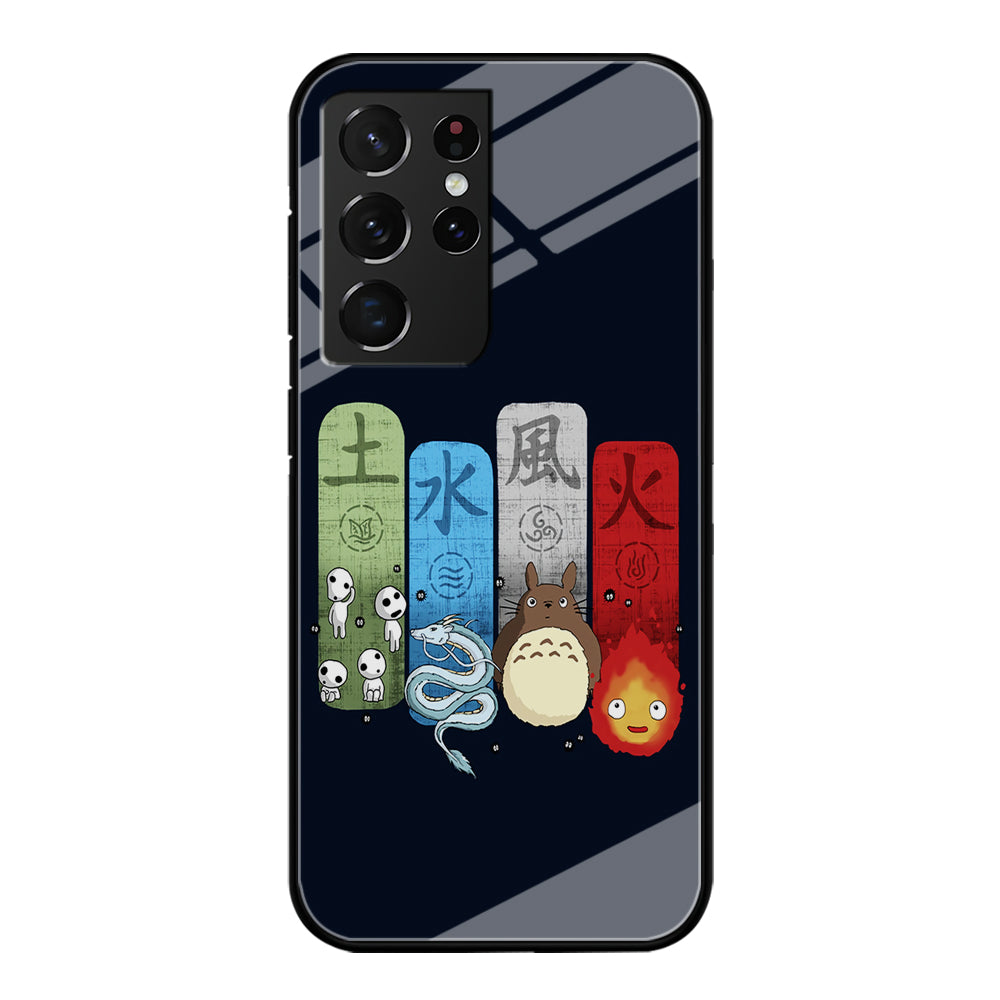Ghibli Elemental Charms Blue Samsung Galaxy S21 Ultra Case-Phone Case-Tempered Glass Case-Altracase