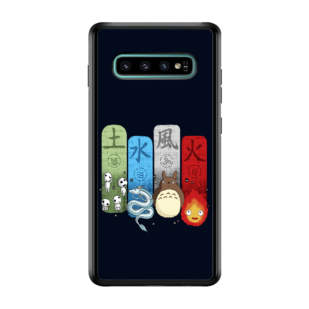 Ghibli Elemental Charms Blue Samsung Galaxy S10 Plus Case-Phone Case-Rubber Black (2D Case)-Altracase