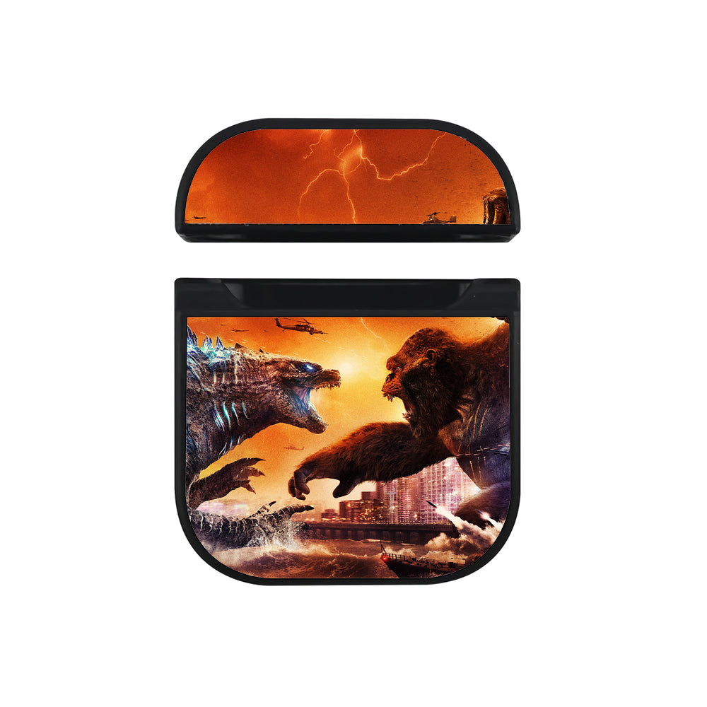 Godzilla VS Kong Sea Battle Hard Plastic Case Cover For Apple Airpods-AirPod Case-Black-Altracase