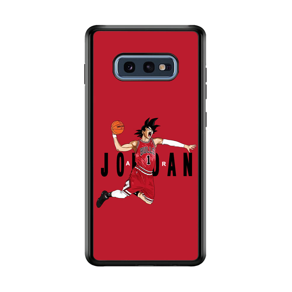 Goku Air Jordan Chicago Bulls Samsung Galaxy S10E Case-Mobile Phone Case-Rubber Black (2D Case)-Altracase