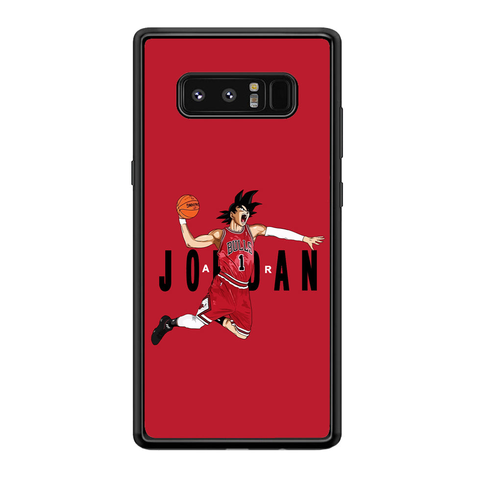 Goku Air Jordan Chicago Bulls Samsung Galaxy Note 8 Case-Mobile Phone Case-Rubber Black (2D Case)-Altracase