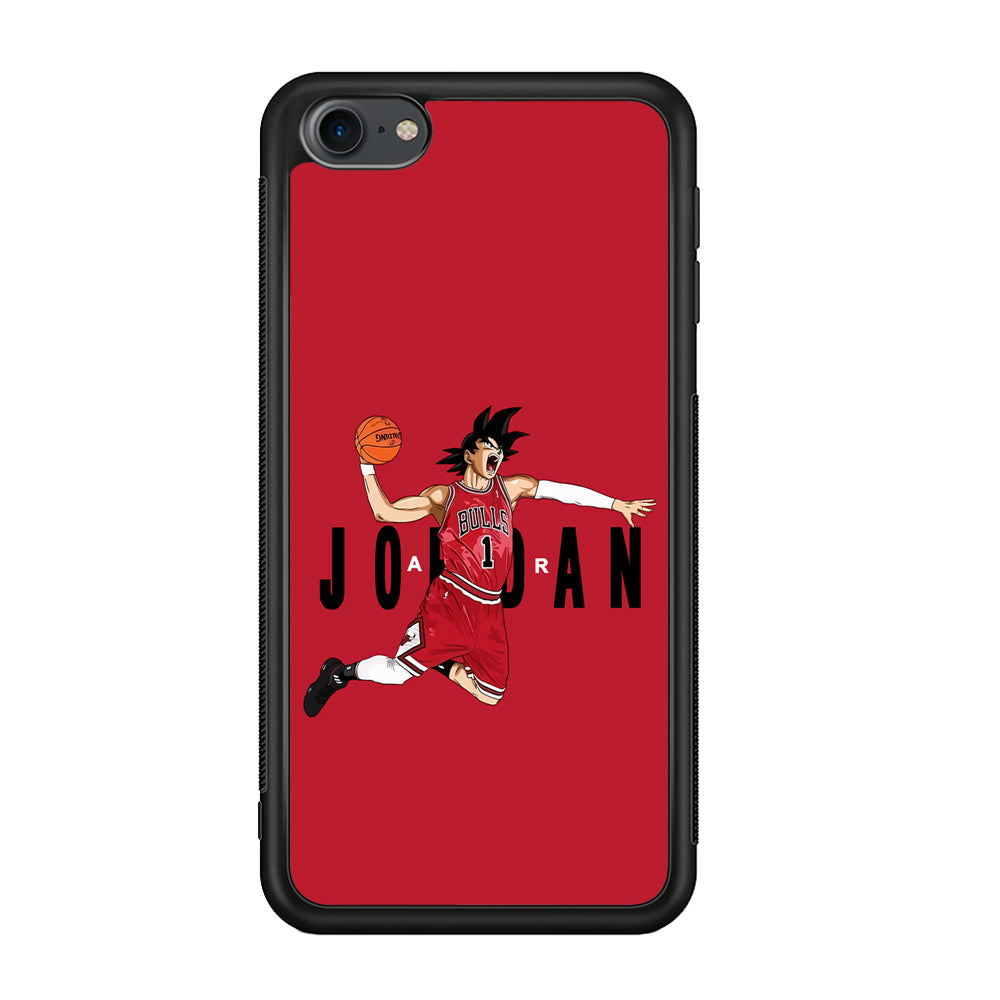 Goku Air Jordan Chicago Bulls iPod Touch 6 Case-Mobile Phone Case-Rubber Black (2D Case)-Altracase