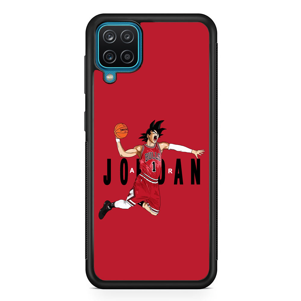 Goku Air Jordan Chicago Bulls Samsung Galaxy A12 Case-Mobile Phone Case-Rubber Black (2D Case)-Altracase