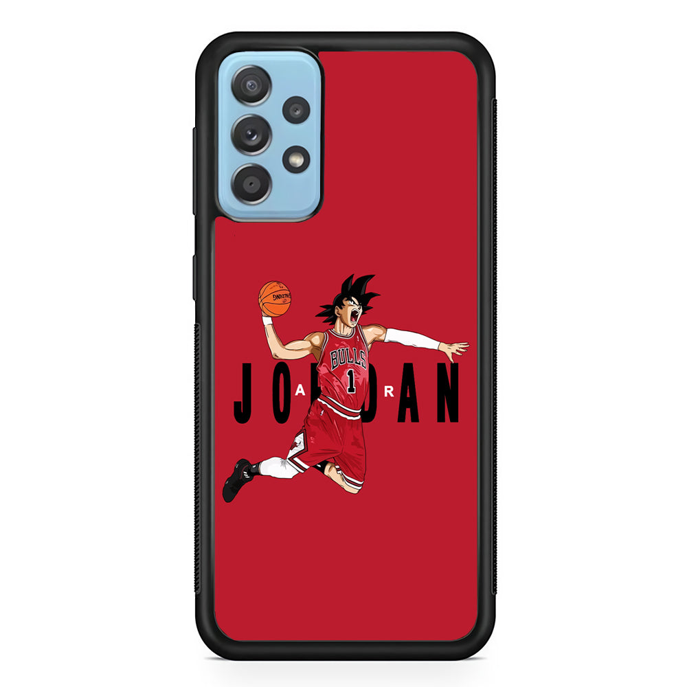Goku Air Jordan Chicago Bulls Samsung Galaxy A52 Case-Mobile Phone Case-Rubber Black (2D Case)-Altracase