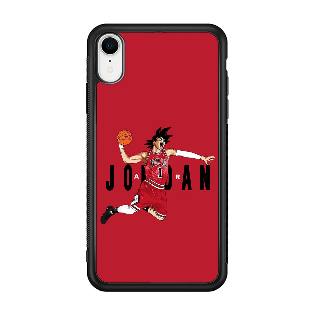 Goku Air Jordan Chicago Bulls iPhone XR Case-Mobile Phone Case-Rubber Black (2D Case)-Altracase