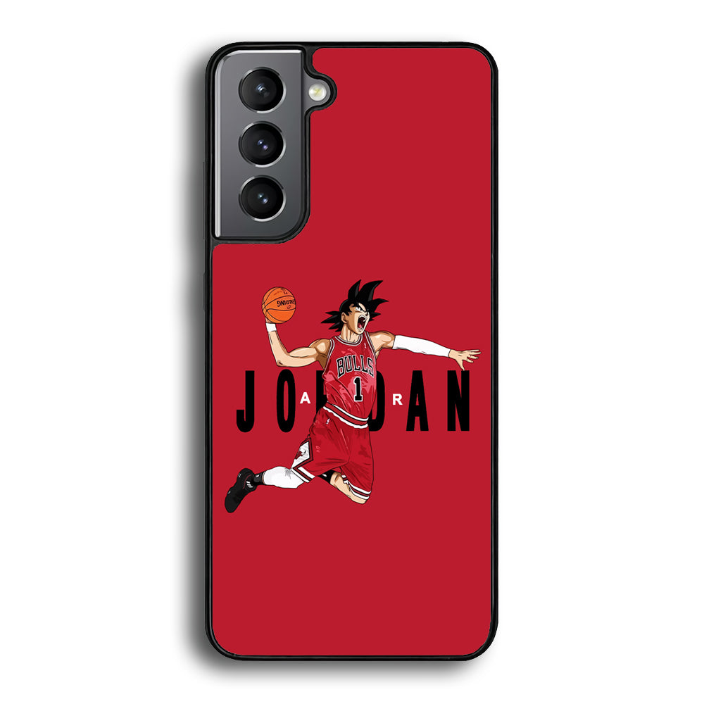 Goku Air Jordan Chicago Bulls Samsung Galaxy S22 Case-Mobile Phone Case-Rubber Black (2D Case)-Altracase