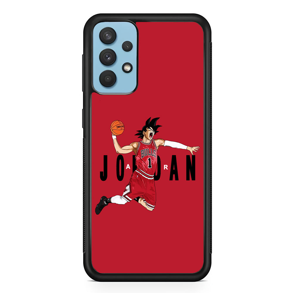 Goku Air Jordan Chicago Bulls Samsung Galaxy A32 Case-Mobile Phone Case-Rubber Black (2D Case)-Altracase