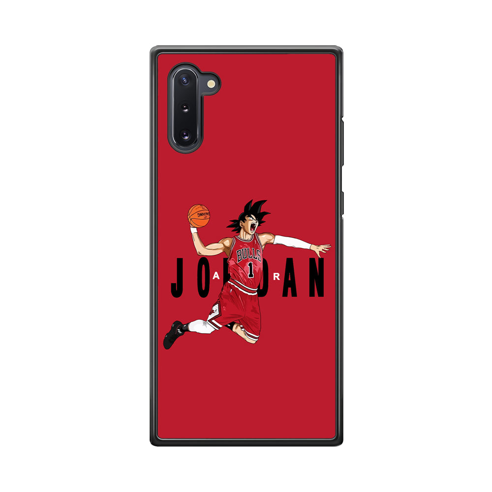 Goku Air Jordan Chicago Bulls Samsung Galaxy Note 10 Case-Mobile Phone Case-Rubber Black (2D Case)-Altracase