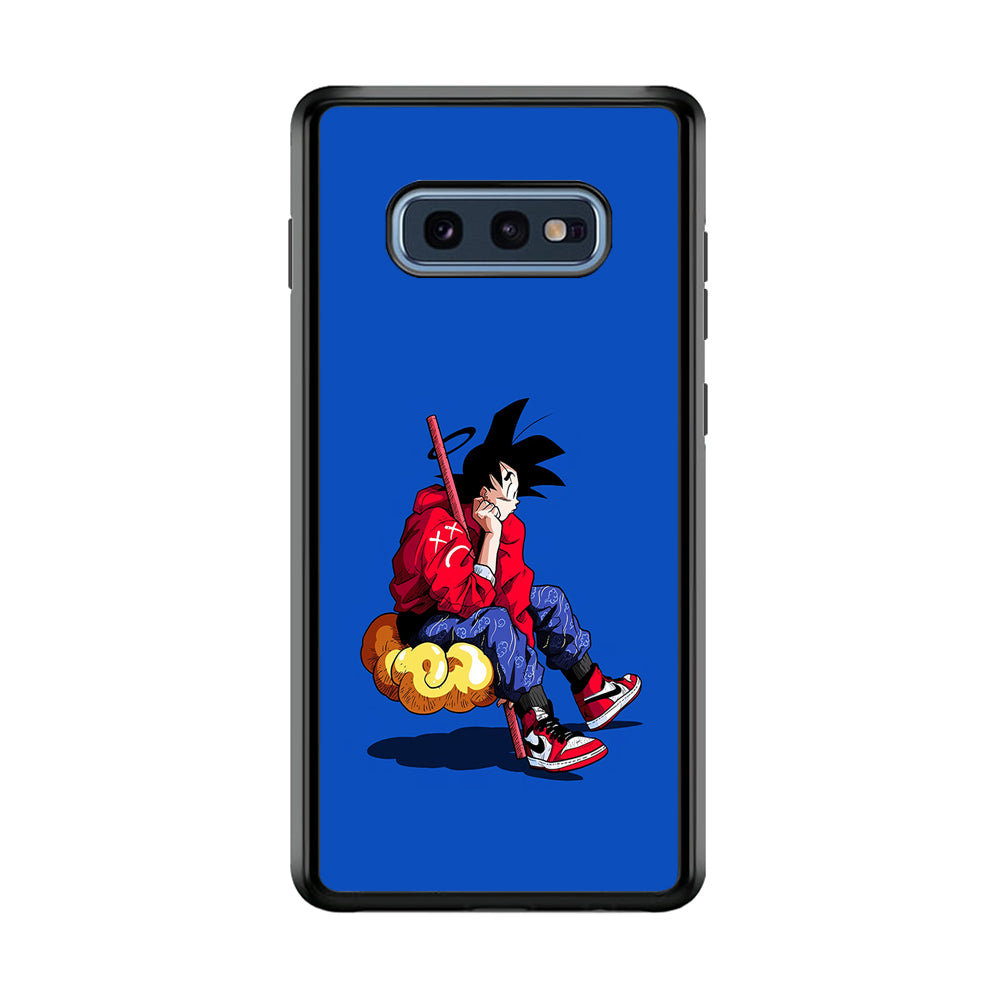 Goku Air Jordan Shoes Samsung Galaxy S10E Case-Mobile Phone Case-Rubber Black (2D Case)-Altracase