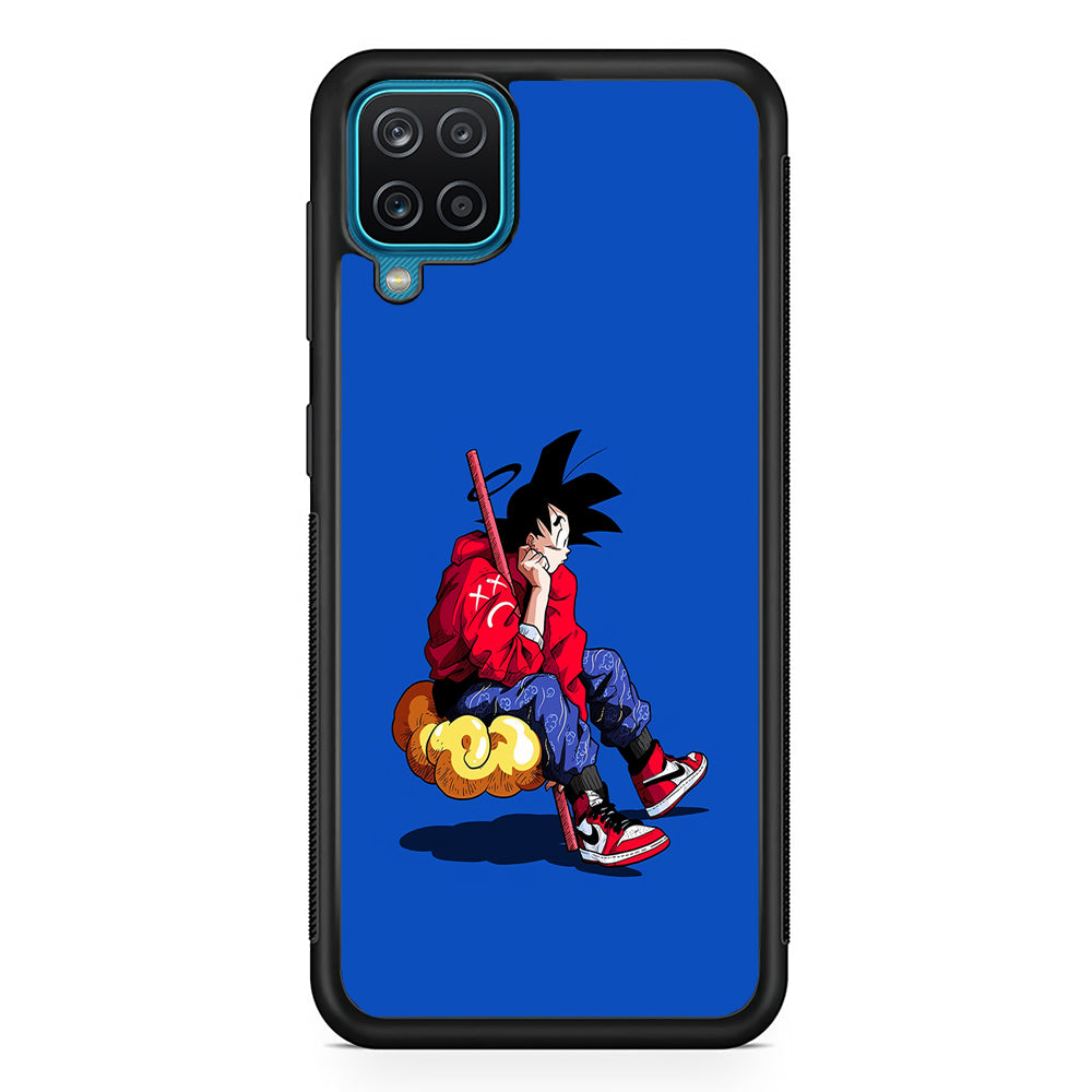 Goku Air Jordan Shoes Samsung Galaxy A12 Case-Mobile Phone Case-Rubber Black (2D Case)-Altracase