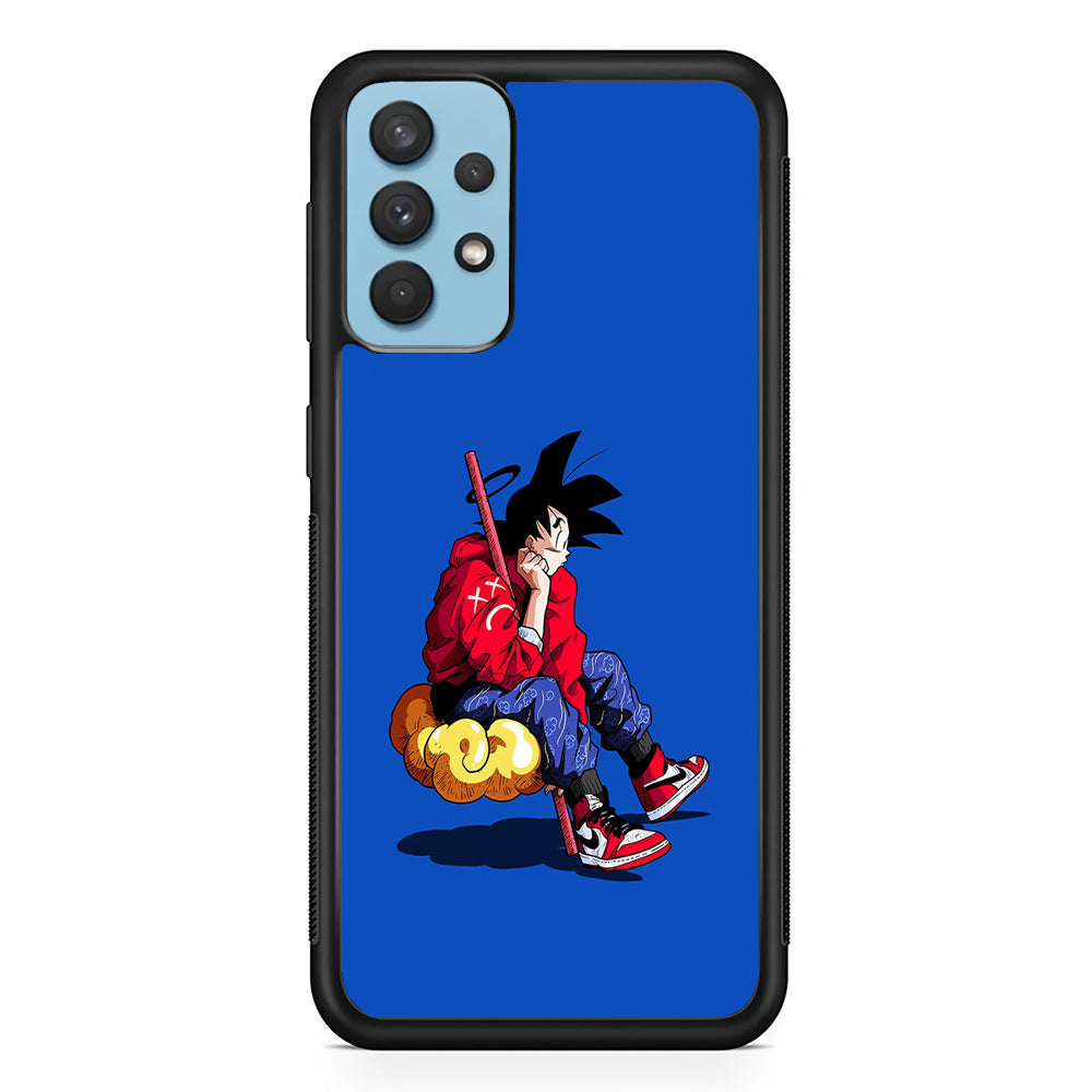 Goku Air Jordan Shoes Samsung Galaxy A32 Case-Mobile Phone Case-Rubber Black (2D Case)-Altracase