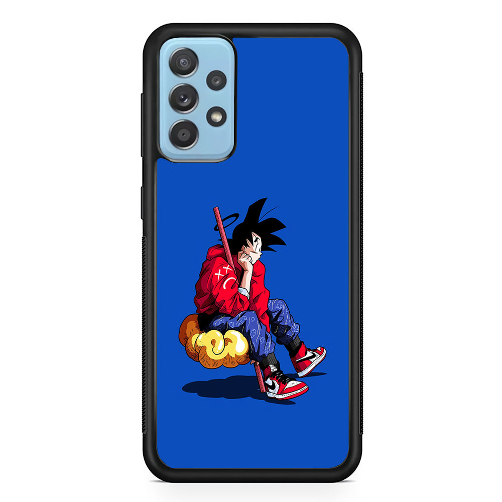 Goku Air Jordan Shoes Samsung Galaxy A72 Case-Mobile Phone Case-Rubber Black (2D Case)-Altracase