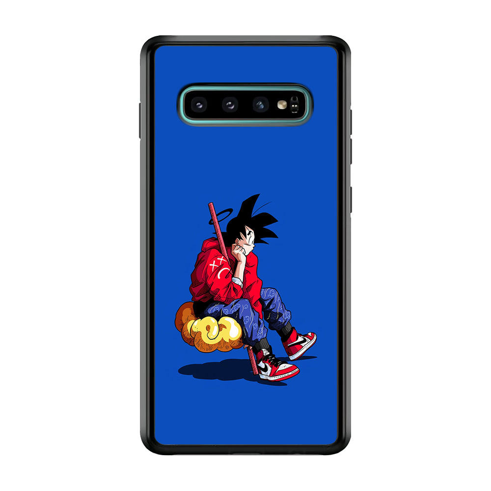 Goku Air Jordan Shoes Samsung Galaxy S10 Case-Mobile Phone Case-Rubber Black (2D Case)-Altracase