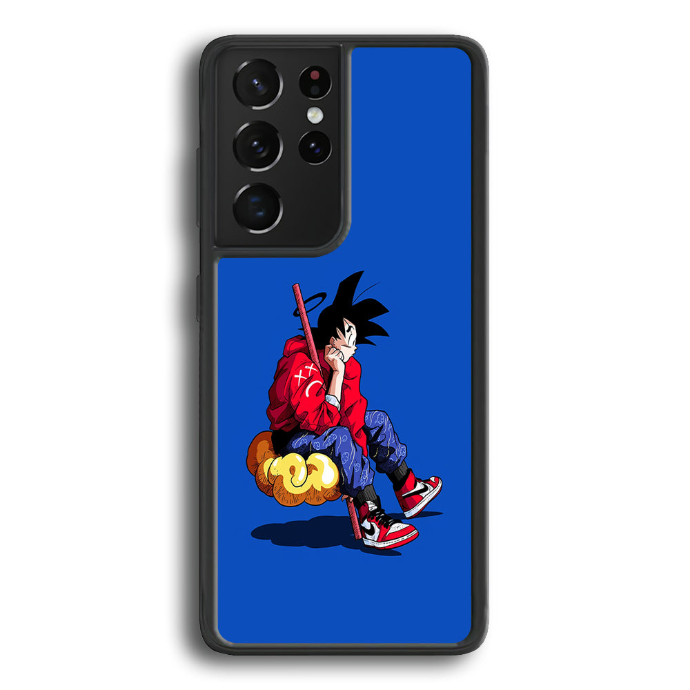 Goku Air Jordan Shoes Samsung Galaxy S22 Ultra Case-Mobile Phone Case-Rubber Black (2D Case)-Altracase