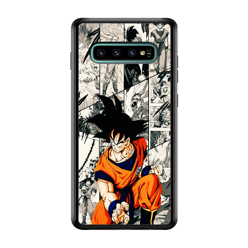 Goku Comic Collage Samsung Galaxy S10 Case-Phone Case-Rubber Black (2D Case)-Altracase