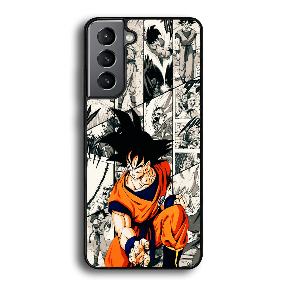 Goku Comic Collage Samsung Galaxy S21 Plus Case-Phone Case-Rubber Black (2D Case)-Altracase