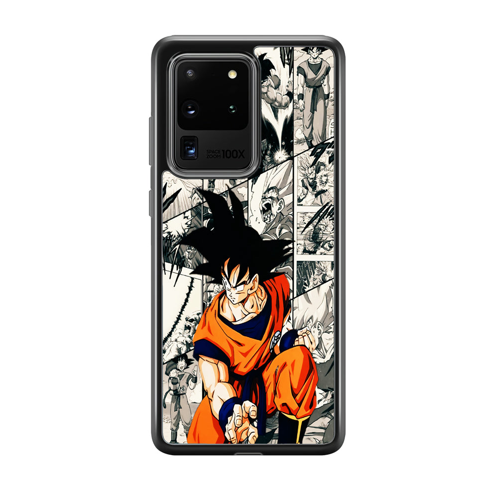 Goku Comic Collage Samsung Galaxy S20 Ultra Case-Phone Case-Rubber Black (2D Case)-Altracase