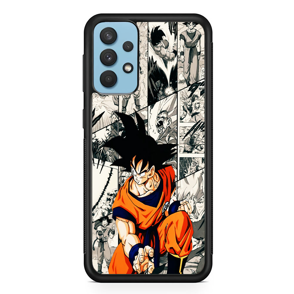 Goku Comic Collage Samsung Galaxy A32 Case-Phone Case-Rubber Black (2D Case)-Altracase