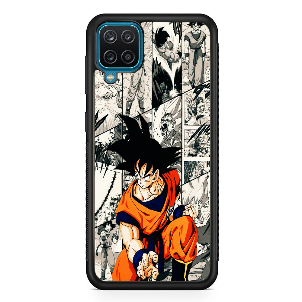 Goku Comic Collage Samsung Galaxy A12 Case-Phone Case-Rubber Black (2D Case)-Altracase