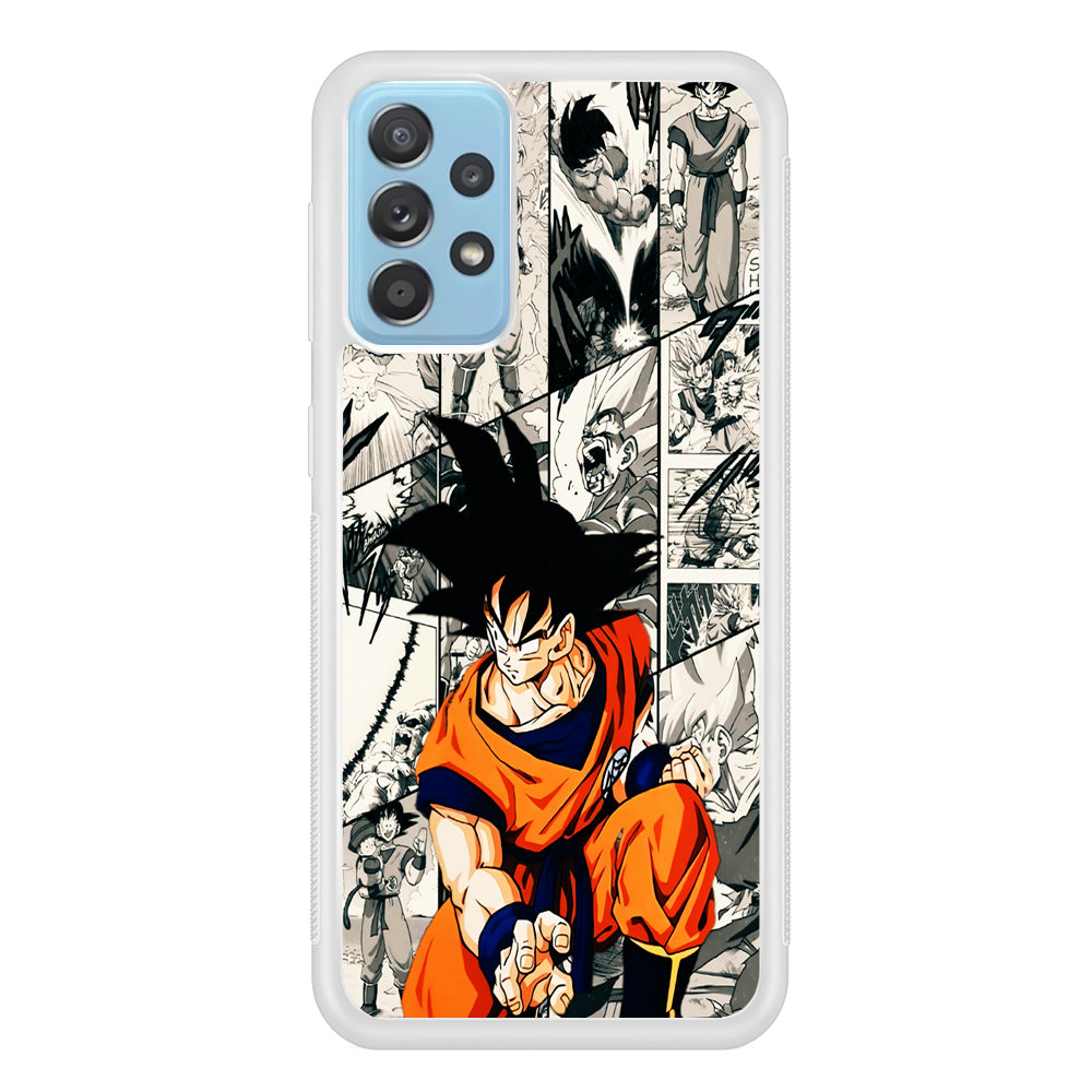 Goku Comic Collage Samsung Galaxy A52 Case-Phone Case-Rubber White (2D Case)-Altracase