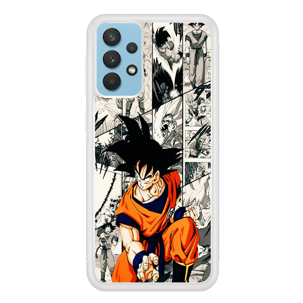 Goku Comic Collage Samsung Galaxy A32 Case-Phone Case-Rubber White (2D Case)-Altracase