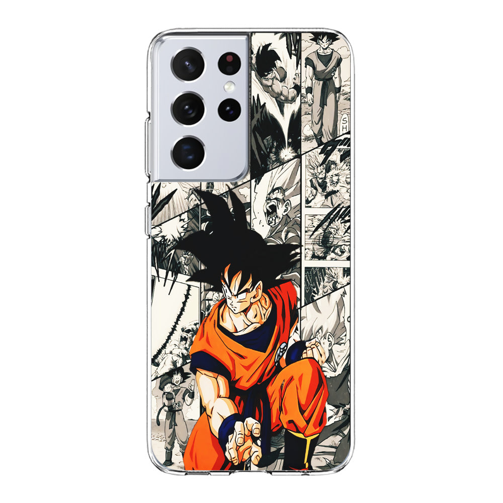 Goku Comic Collage Samsung Galaxy S21 Ultra Case-Phone Case-Clear Soft Case-Altracase