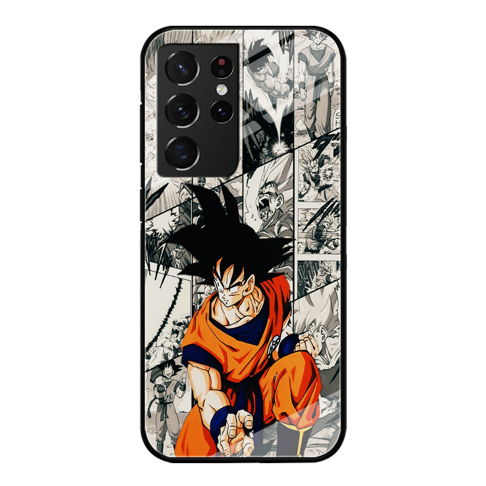 Goku Comic Collage Samsung Galaxy S23 Ultra Case-Phone Case-Tempered Glass Case-Altracase