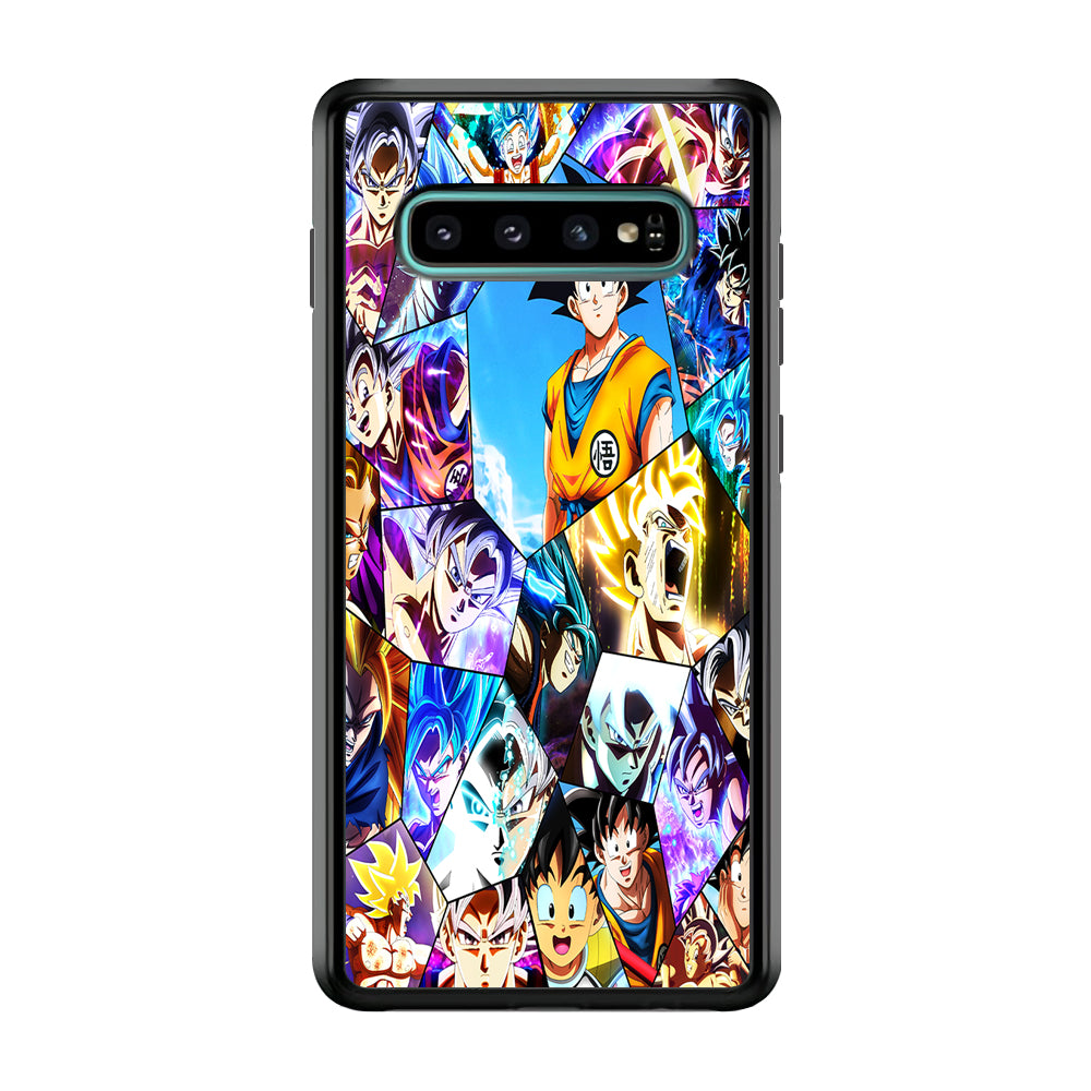 Goku Evolution Collage Samsung Galaxy S10 Case-Phone Case-Rubber Black (2D Case)-Altracase
