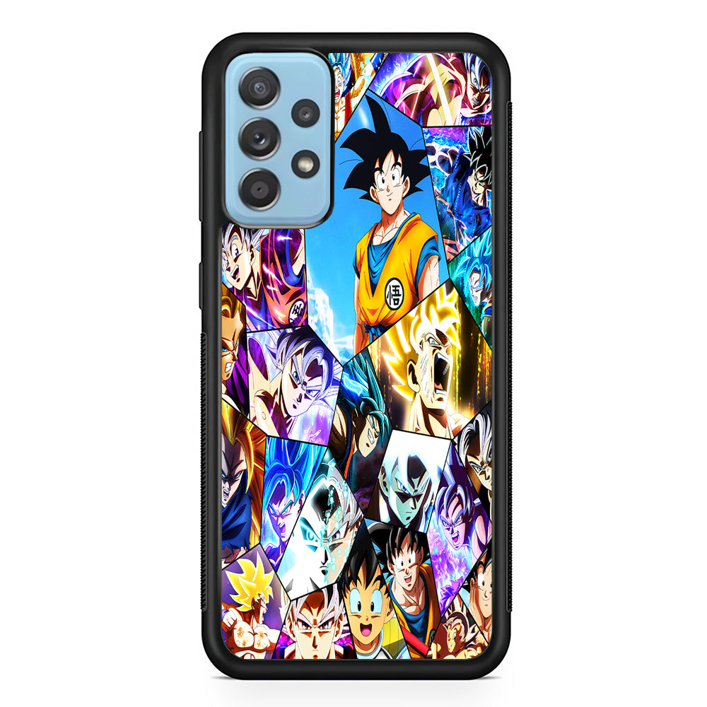 Goku Evolution Collage Samsung Galaxy A72 Case-Phone Case-Rubber Black (2D Case)-Altracase
