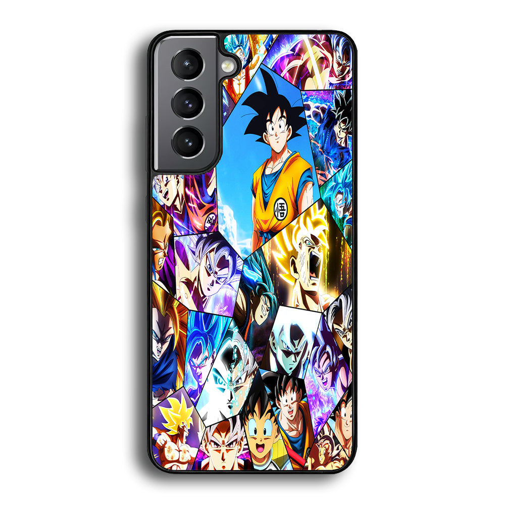 Goku Evolution Collage Samsung Galaxy S21 Plus Case-Phone Case-Rubber Black (2D Case)-Altracase