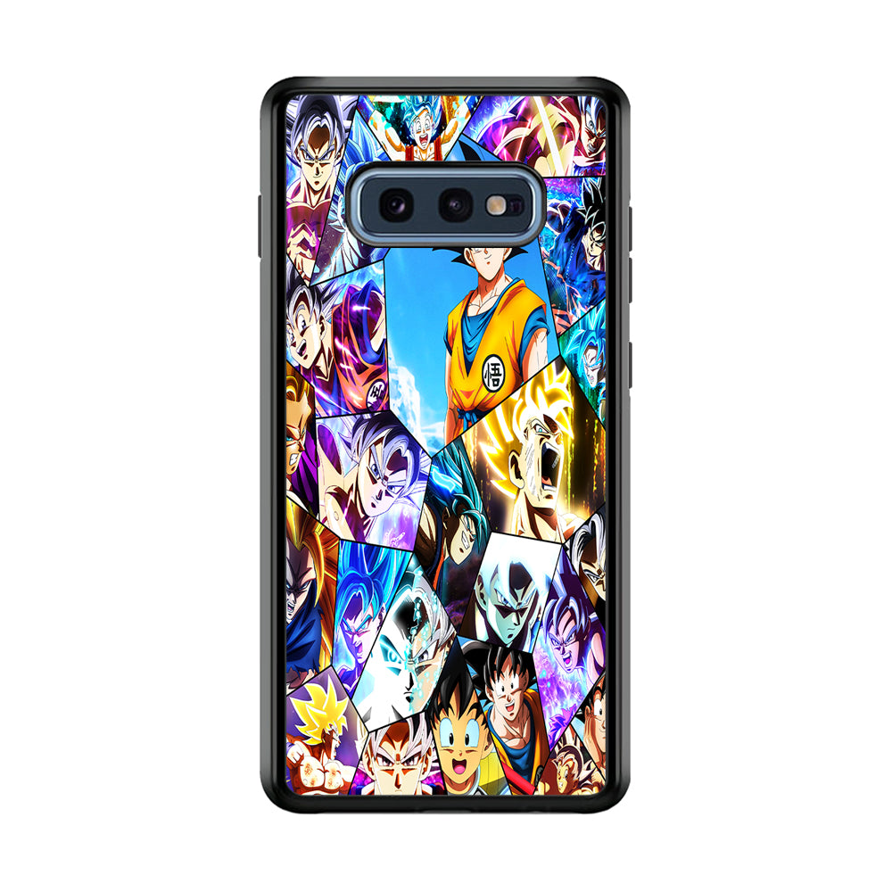 Goku Evolution Collage Samsung Galaxy S10E Case-Phone Case-Rubber Black (2D Case)-Altracase