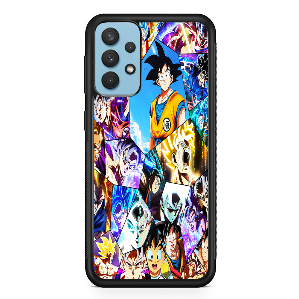 Goku Evolution Collage Samsung Galaxy A32 Case-Phone Case-Rubber Black (2D Case)-Altracase