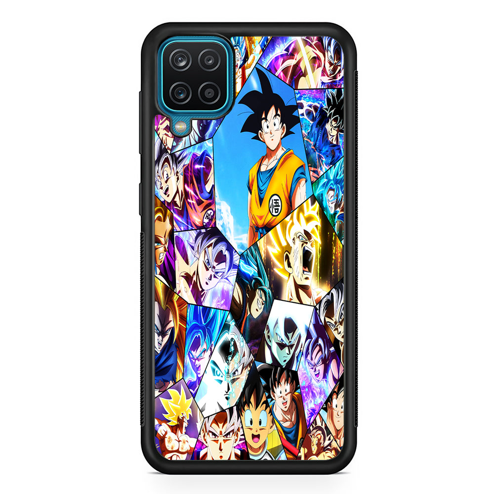 Goku Evolution Collage Samsung Galaxy A12 Case-Phone Case-Rubber Black (2D Case)-Altracase