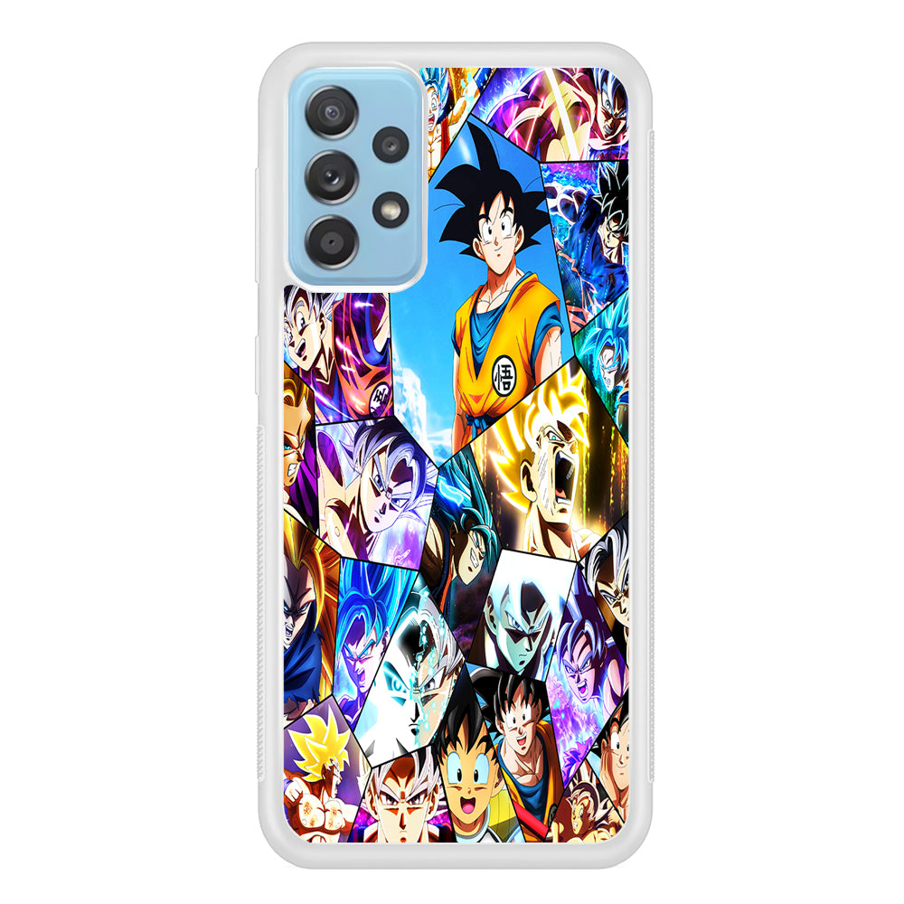 Goku Evolution Collage Samsung Galaxy A72 Case-Phone Case-Rubber White (2D Case)-Altracase
