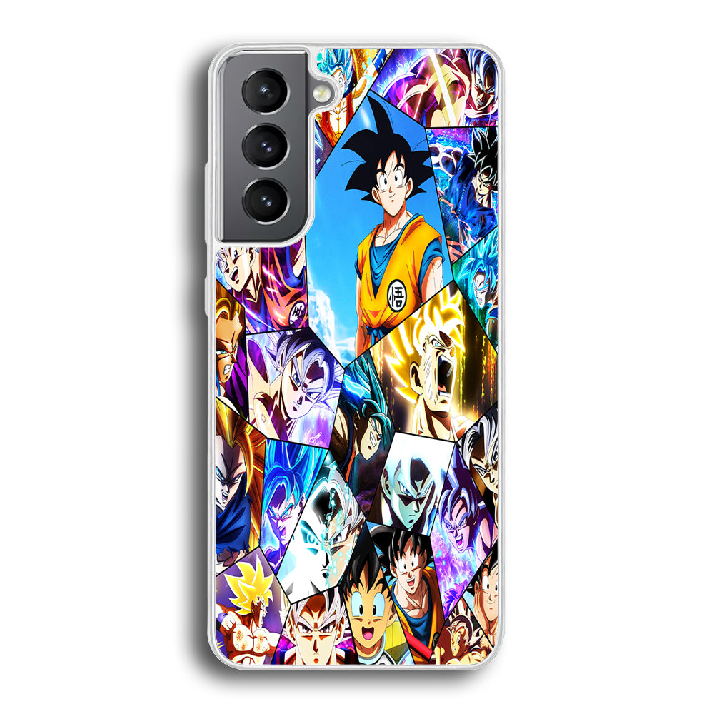 Goku Evolution Collage Samsung Galaxy S21 Plus Case-Phone Case-Rubber White (2D Case)-Altracase