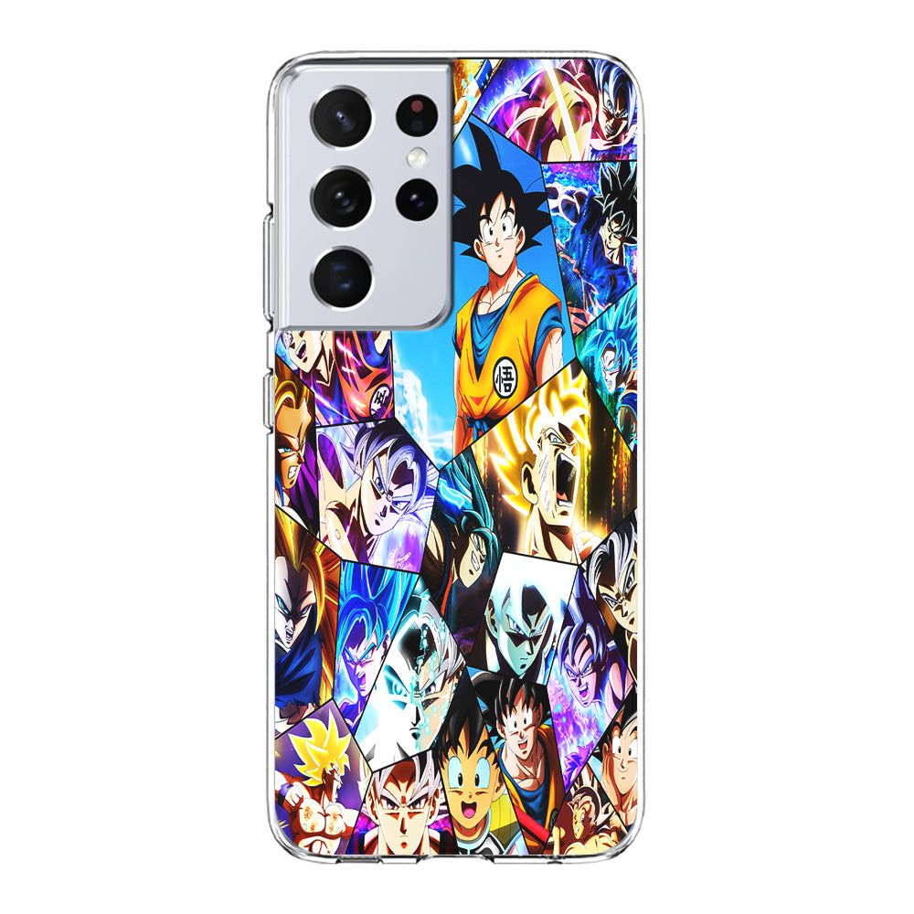 Goku Evolution Collage Samsung Galaxy S21 Ultra Case-Phone Case-Clear Soft Case-Altracase