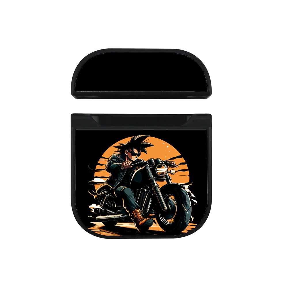 Goku on Motorcycle Dragon Ball Z Apple AirPods Case-AirPod Case-Black-Altracase