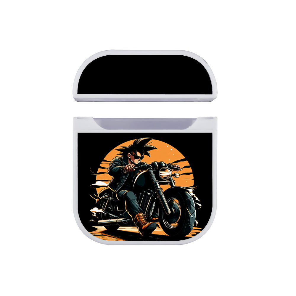 Goku on Motorcycle Dragon Ball Z Apple AirPods Case-AirPod Case-White-Altracase