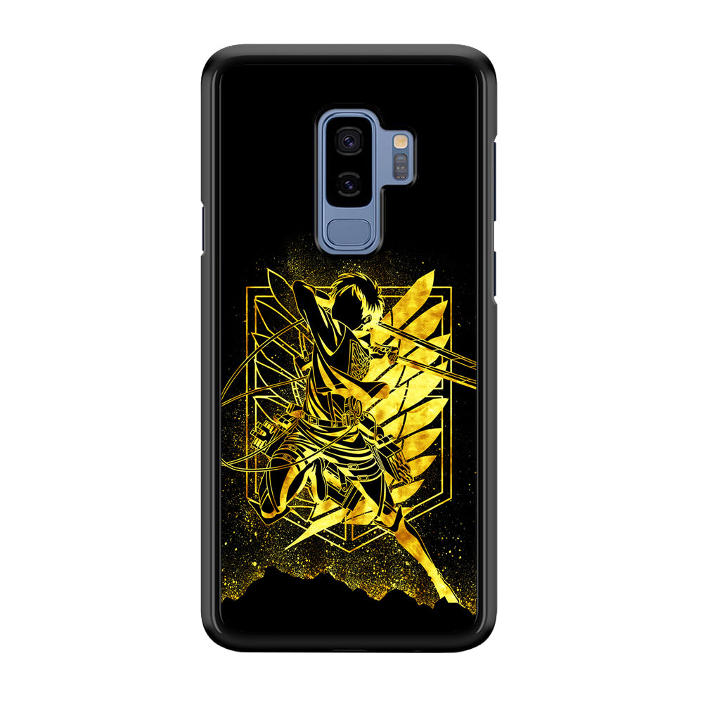 Golden Eren Attack On Titan Samsung Galaxy S9 Plus Case-Phone Case-Rubber Black (2D Case)-Altracase