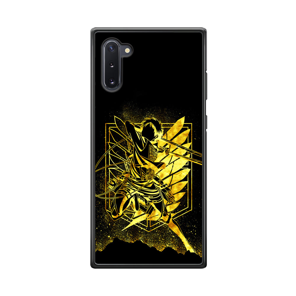 Golden Eren Attack On Titan Samsung Galaxy Note 10 Case-Phone Case-Rubber Black (2D Case)-Altracase