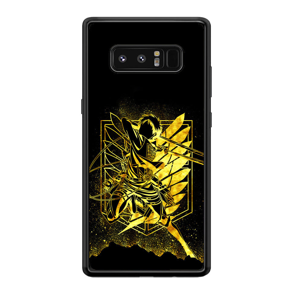 Golden Eren Attack On Titan Samsung Galaxy Note 8 Case-Phone Case-Rubber Black (2D Case)-Altracase