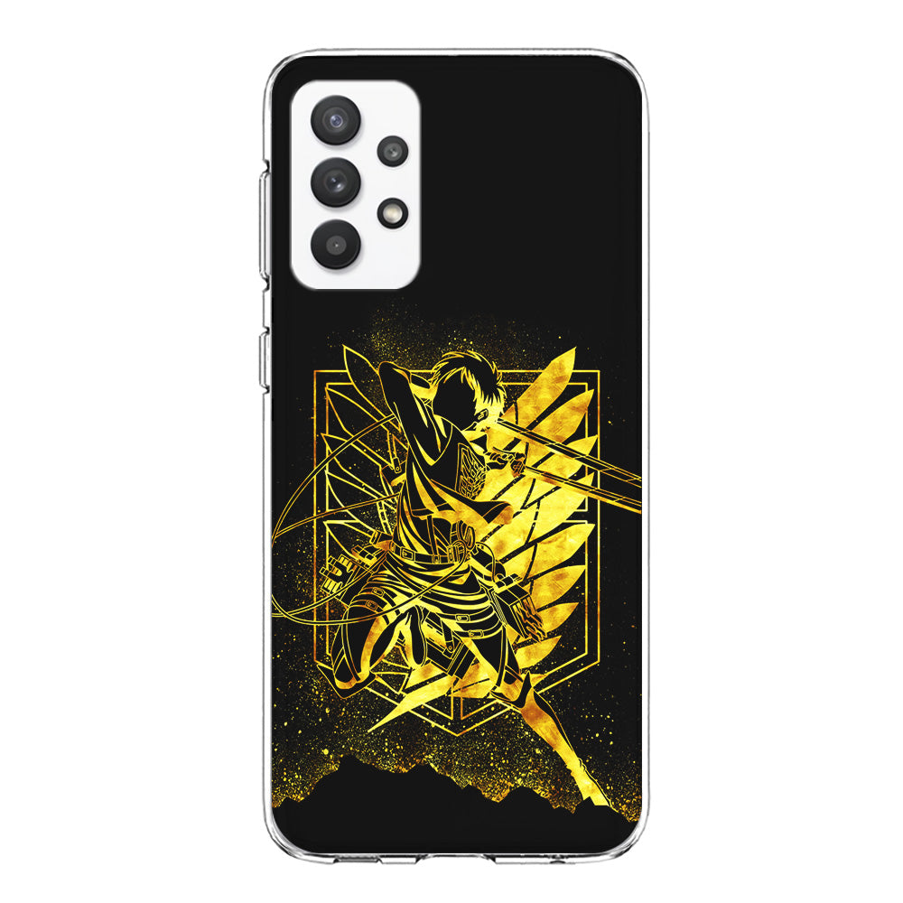 Golden Eren Attack On Titan Samsung Galaxy A32 Case-Phone Case-Clear Soft Case-Altracase