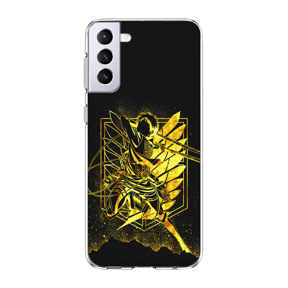 Golden Eren Attack On Titan Samsung Galaxy S23 Case-Phone Case-Clear Soft Case-Altracase
