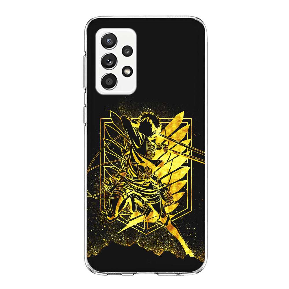 Golden Eren Attack On Titan Samsung Galaxy A52 Case-Phone Case-Clear Soft Case-Altracase