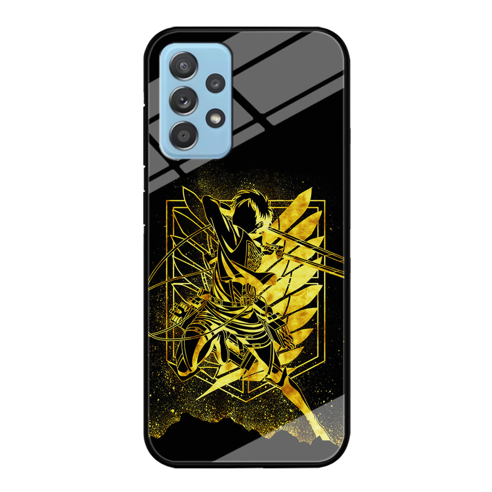 Golden Eren Attack On Titan Samsung Galaxy A72 Case-Phone Case-Tempered Glass Case-Altracase