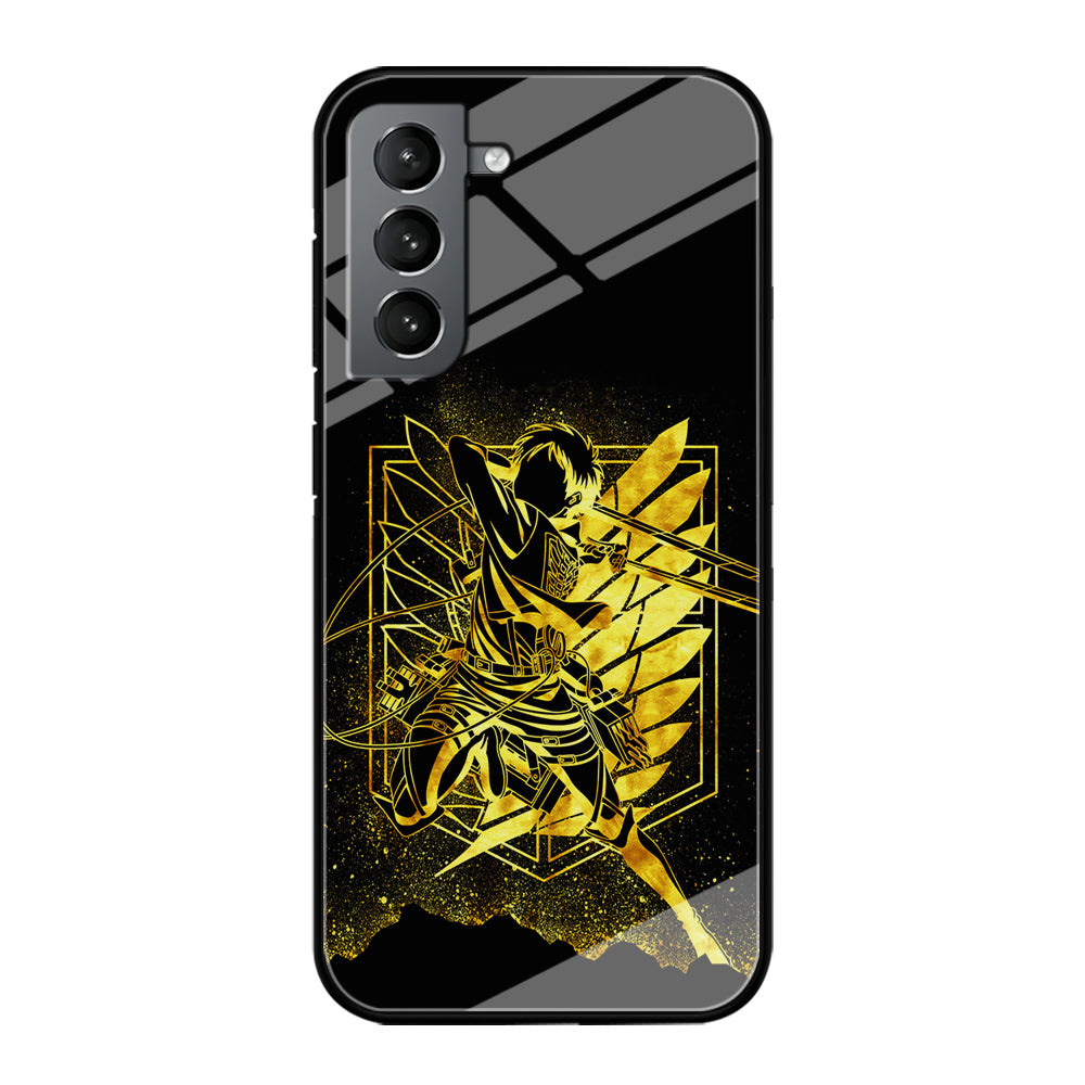 Golden Eren Attack On Titan Samsung Galaxy S21 Plus Case-Phone Case-Tempered Glass Case-Altracase