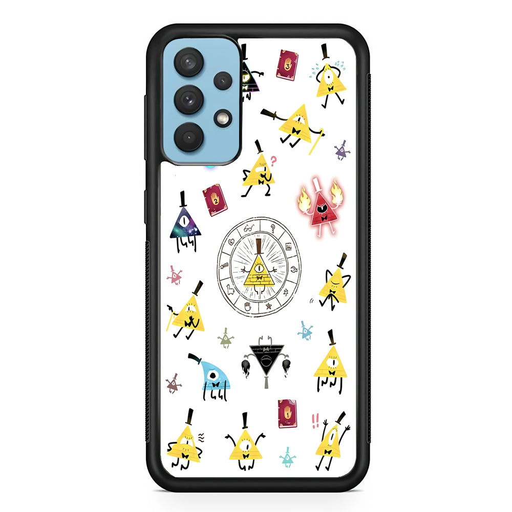 Gravity Falls Bill Cipher Doodle Samsung Galaxy A32 Case-Phone Case-Rubber Black (2D Case)-Altracase