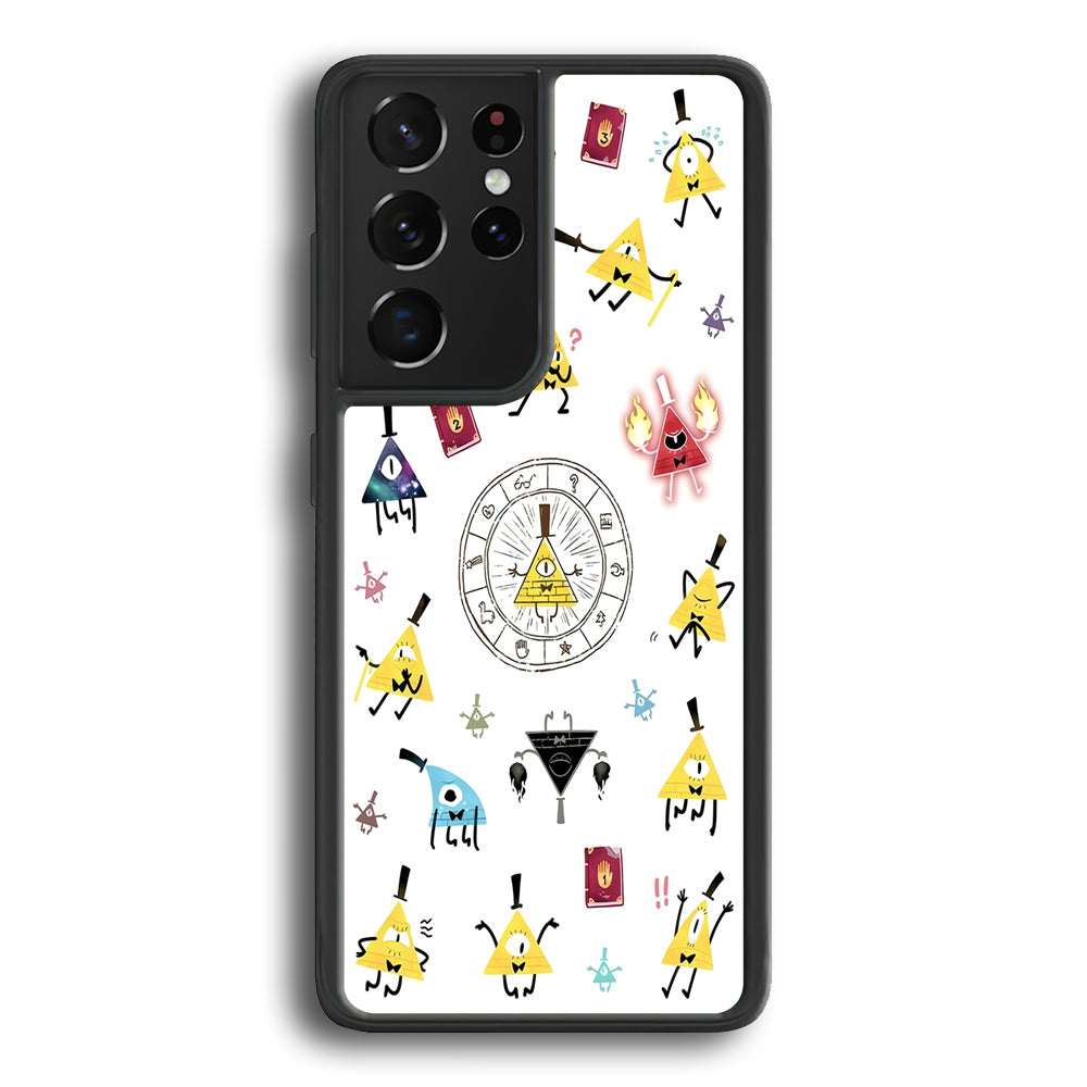 Gravity Falls Bill Cipher Doodle Samsung Galaxy S21 Ultra Case-Phone Case-Rubber Black (2D Case)-Altracase