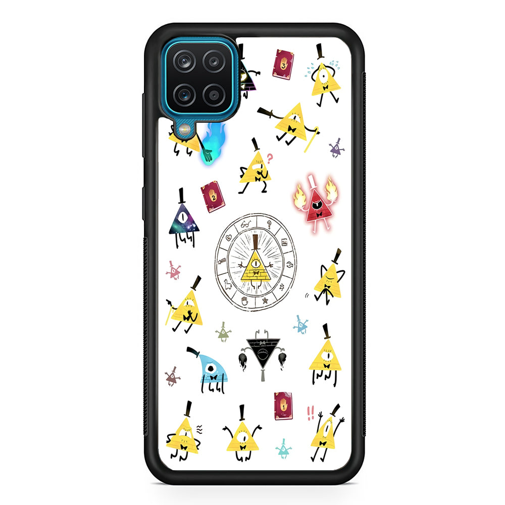 Gravity Falls Bill Cipher Doodle Samsung Galaxy A12 Case-Phone Case-Rubber Black (2D Case)-Altracase