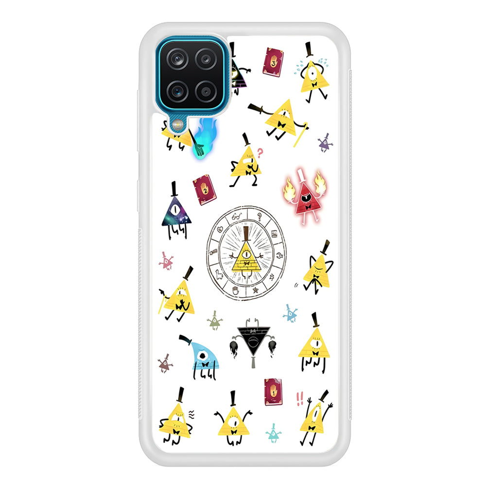 Gravity Falls Bill Cipher Doodle Samsung Galaxy A12 Case-Phone Case-Rubber White (2D Case)-Altracase